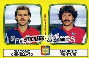 Sticker Giacomo Chinellato / Maurizio Venturi - Calciatori 1985-1986 - Panini