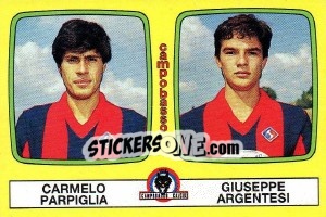 Sticker Carmelo Papriglia / Giuseppe Argentesi - Calciatori 1985-1986 n. 400 - Panini