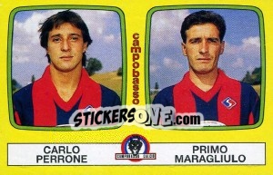 Sticker Carlo Perrone / Primo Maragliulo - Calciatori 1985-1986 n. 403 - Panini