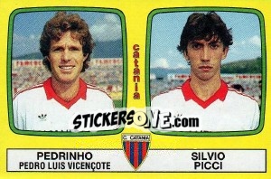 Sticker Pedrinho Pedro Luis Vicençote / Silvio Picci - Calciatori 1985-1986 n. 409 - Panini