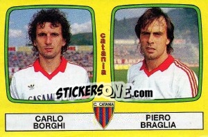 Sticker Carlo Borghi / Piero Braglia - Calciatori 1985-1986 n. 411 - Panini