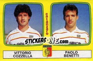 Cromo Vittorio Cozzella / Paolo Benetti - Calciatori 1985-1986 - Panini