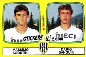 Sticker Massimo Agostini / Dario Sanguin - Calciatori 1985-1986 n. 428 - Panini