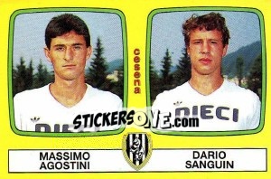 Sticker Massimo Agostini / Dario Sanguin - Calciatori 1985-1986 - Panini