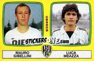 Sticker Mauro Gibelini / Luca Meazza - Calciatori 1985-1986 - Panini