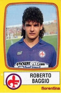 Sticker Roberto Baggio - Calciatori 1985-1986 n. 93 - Panini