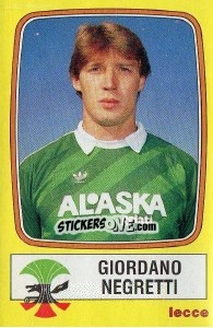 Sticker Giordano Negretti - Calciatori 1985-1986 - Panini