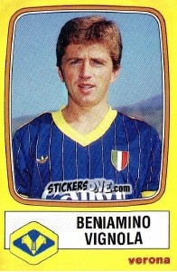 Sticker Veniamino Vignola - Calciatori 1985-1986 n. 295 - Panini