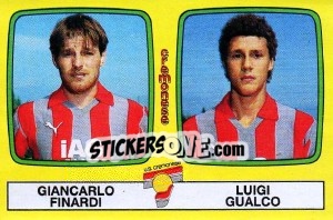 Sticker Giancarlo Finardi / Luigi Gualco - Calciatori 1985-1986 n. 439 - Panini