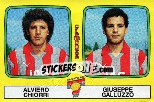 Sticker Alviero Chiorri / Giuseppe Galluzzo - Calciatori 1985-1986 - Panini