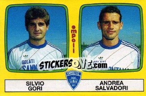 Sticker Silvo Gori / Andrea Salvadori - Calciatori 1985-1986 n. 445 - Panini