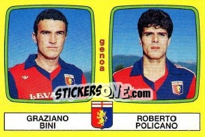 Sticker Graziano Bini / Roberto Policano - Calciatori 1985-1986 n. 454 - Panini