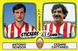 Cromo Antonio Rondon / Cesare Cottaneo - Calciatori 1985-1986 - Panini