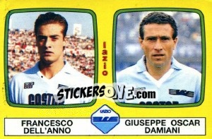 Sticker Francesco Dell'Anno / Giuseppe Oscar Damiani - Calciatori 1985-1986 - Panini