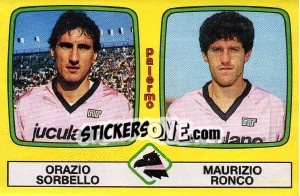 Sticker Orazio Sorbello / Maurizio Ronco - Calciatori 1985-1986 - Panini