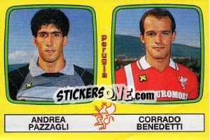 Sticker Andrea Pazzagli / Corrado Benedetti - Calciatori 1985-1986 n. 496 - Panini