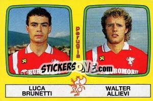 Cromo Luca Brunetti / Walter Allievi - Calciatori 1985-1986 - Panini