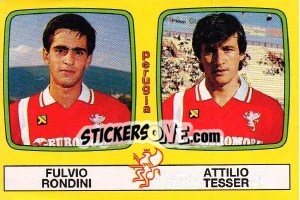 Sticker Fulvio Rondini / Attilio Tesser - Calciatori 1985-1986 n. 499 - Panini