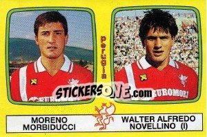 Sticker Moreno Morbiducci / Walter Alfredo Novellino - Calciatori 1985-1986 - Panini