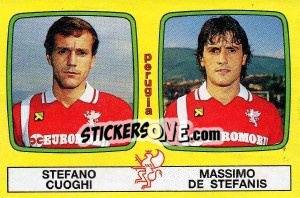 Sticker Stefano Cuoghi / Massimo De Stefanis - Calciatori 1985-1986 n. 501 - Panini