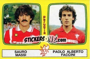 Sticker Sauro Massi / Paolo Alberto Faccini - Calciatori 1985-1986 - Panini