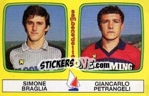 Cromo Simone Braglia / Giancarlo Petrangeli - Calciatori 1985-1986 - Panini