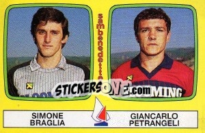 Sticker Simone Braglia / Giancarlo Petrangeli - Calciatori 1985-1986 n. 514 - Panini