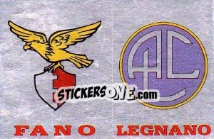 Sticker Scudetto Fano / Legnano - Calciatori 1985-1986 - Panini