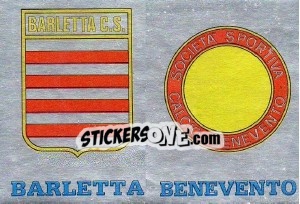 Sticker Scudetto Barletta / Benevento - Calciatori 1985-1986 n. 558 - Panini