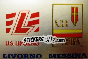 Sticker Scudetto Livorno / Messina - Calciatori 1985-1986 - Panini
