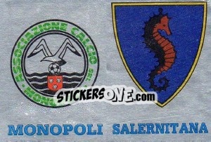 Sticker Scudetto Monopoli / Salernitana - Calciatori 1985-1986 n. 574 - Panini
