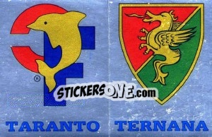 Sticker Scudetto Taranto / Ternana - Calciatori 1985-1986 n. 583 - Panini