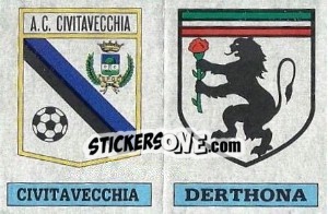 Sticker Scudetto Civitavecchia / Derthona - Calciatori 1985-1986 n. 587 - Panini
