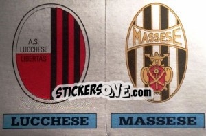 Sticker Scudetto Lucchese / Massese - Calciatori 1985-1986 - Panini