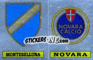Sticker Scudetto Montebelluna / Novara - Calciatori 1985-1986 n. 597 - Panini