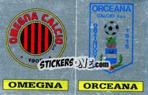 Sticker Scudetto Omegna / Orceana - Calciatori 1985-1986 n. 598 - Panini