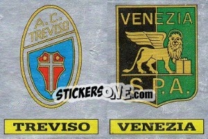 Sticker Scudetto Treviso / Venezia - Calciatori 1985-1986 n. 602 - Panini