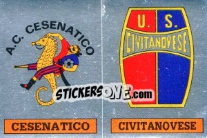 Figurina Scudetto Cesenatico / Civitanovese - Calciatori 1985-1986 - Panini