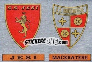 Sticker Scudetto Jesi / Maceratese - Calciatori 1985-1986 n. 608 - Panini