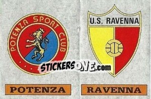 Sticker Scudetto Potenza / Ravenna - Calciatori 1985-1986 n. 610 - Panini