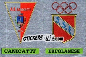 Sticker Scudetto Canicatti' / Ercolanese - Calciatori 1985-1986 n. 613 - Panini