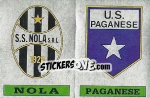 Sticker Scudetto Nola / Paganese - Calciatori 1985-1986 n. 617 - Panini