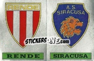 Sticker Scudetto Rende / Siracusa - Calciatori 1985-1986 n. 619 - Panini