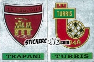 Sticker Scudetto Trapani / Turris - Calciatori 1985-1986 n. 620 - Panini