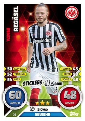 Figurina Yanni Regäsel - German Fussball Bundesliga 2016-2017. Match Attax - Topps