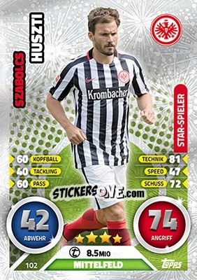 Sticker Szabolcs Huszti - German Fussball Bundesliga 2016-2017. Match Attax - Topps