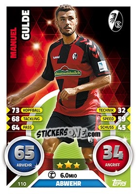 Figurina Manuel Gulde - German Fussball Bundesliga 2016-2017. Match Attax - Topps