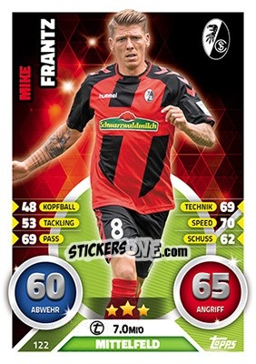 Cromo Mike Frantz - German Fussball Bundesliga 2016-2017. Match Attax - Topps