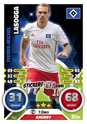 Figurina Pierre-Michel Lasogga - German Fussball Bundesliga 2016-2017. Match Attax - Topps