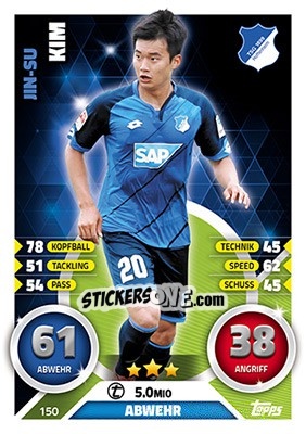 Figurina Jin-Su Kim - German Fussball Bundesliga 2016-2017. Match Attax - Topps